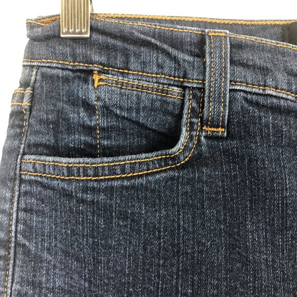 NYDJ Women's Bootcut Dark Wash Jeans Size 6 Blue Rhinestone Embellished Pockets - Picture 3 of 11